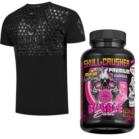 Kombi-Angebot – Powergrip-Shirt + Bubble Burst Riechsalz – Lenkergriff – Squat-Shirt – Skull Crusher®